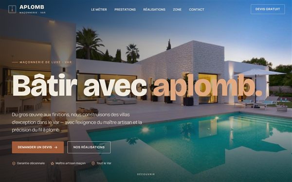 Site Aplomb realise par Nexap