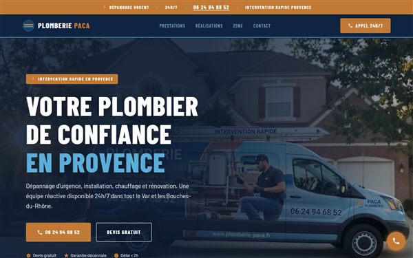 Site Plomberie PACA realise par Nexap