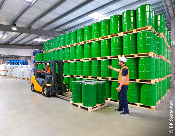 Zone de stockage produits palettisés